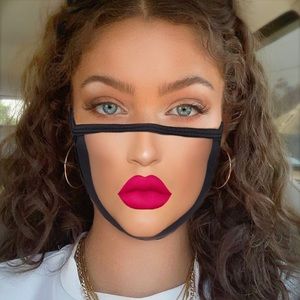 makeup lipstick red lips face mask